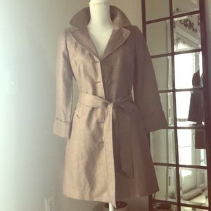 Halogen • Gold Metallic Linen Coat, XS